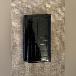 Burberry black patent leather nova embossed key holder